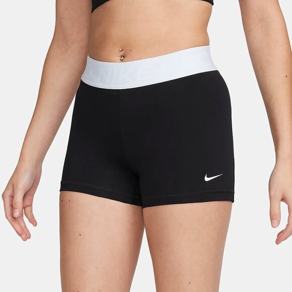 Nike Pants - Nike Pro Womens 3" DriFIT Training Shorts Black Blue Tint White Large CZ9857-020